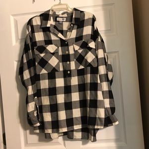 Old Navy buffalo plaid boyfriend tunic